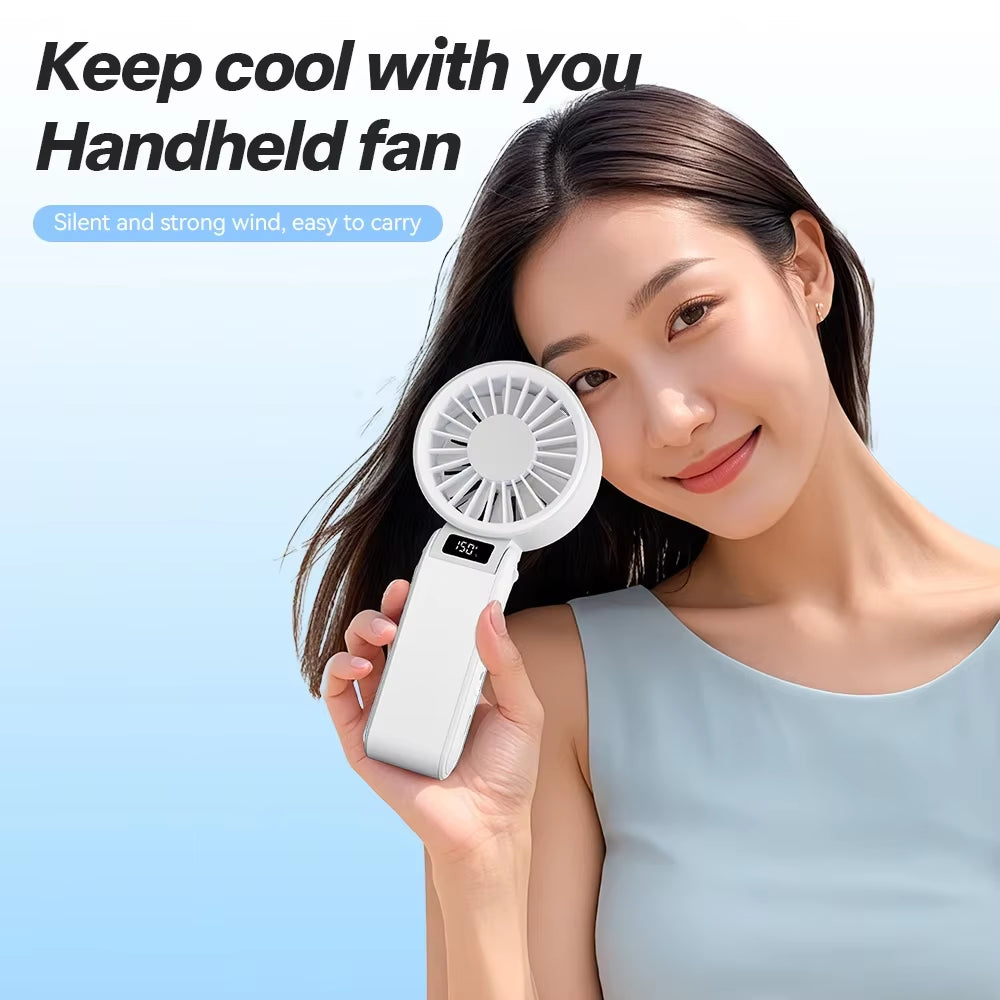 2025 Portable High Speed Fan Mini Fan 3000Mah Rechargeable Battery USB Fan Foldable Handheld Fan for Outdoor Fan