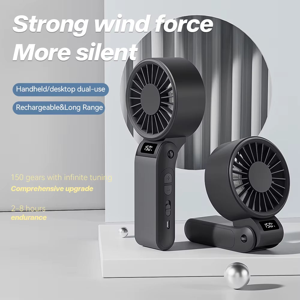2025 Portable High Speed Fan Mini Fan 3000Mah Rechargeable Battery USB Fan Foldable Handheld Fan for Outdoor Fan