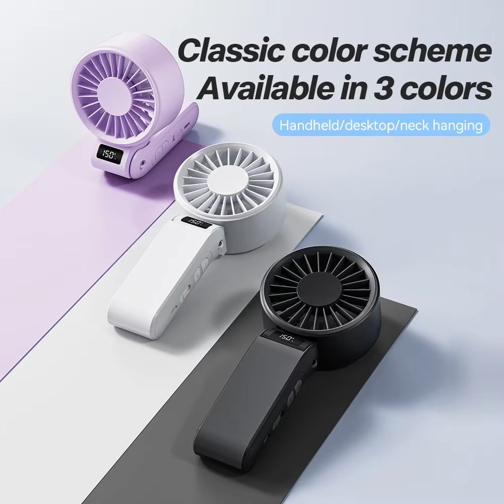 2025 Portable High Speed Fan Mini Fan 3000Mah Rechargeable Battery USB Fan Foldable Handheld Fan for Outdoor Fan